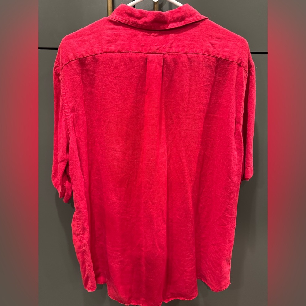 Ralph Lauren Classic Fit Button Down Shirt Men’s XL Red Linen Blend - Picture 3 of 4